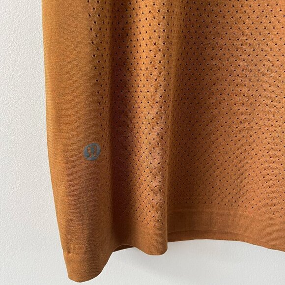 Lululemon Metal Vent Breathe Short Sleeve Activewear T-Shirt Amber Small - Picture 7 of 7